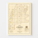 Vintage Map of Carroll Parish, Louisiana 1860