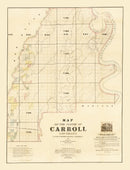 Vintage Map of Carroll Parish, Louisiana 1860