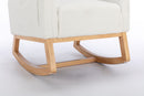 Teddy Fabric Rocking Chair With Packet Wood Legs - Ivory by HouseOfZazla