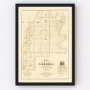 Vintage Map of Carroll Parish, Louisiana 1860