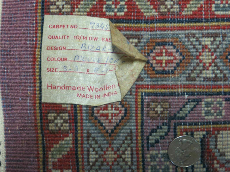8' X 10' Vintage Fine Handmade India Wool Rug Hand Knotted Carpet Detailed Nice