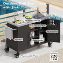 K&K 55.5" Outdoor Kitchen Island with Sink by HouseOfZazla