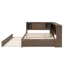 Daybed With Storage Shelves, LED, USB, And Trundle by HouseOfZazla
