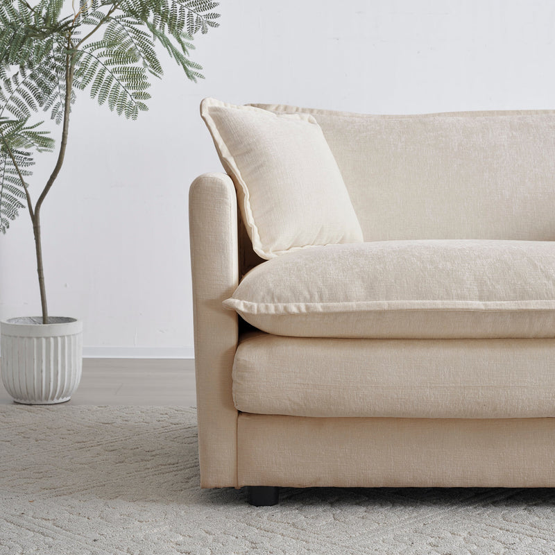 Walker Edison | Chenille Modern 3-Seater Cloud Couch