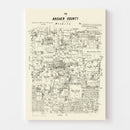 Vintage Map of Archer County, Texas 1879