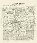 Vintage Map of Archer County, Texas 1879