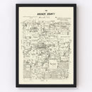 Vintage Map of Archer County, Texas 1879
