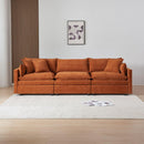 Modular L-Shaped Sectional Sofa with Ottoman, Chenille Fabric Sofa Couch, Comfy Upholstered Furniture for Living Room, Apartment, Studio, Office