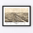 Vintage Map of Cherryfield, Maine 1896