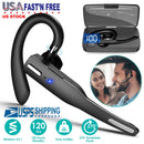 Unilateral Wireless V5.1 Business Earpiece with Charging Case Rechargeable Wireless in-Ear Headset with Hook for Car Driving Phone Call Office