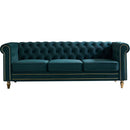 Chesterfield Velvet Sofa 84.65 inch for Living Room GREEN Color