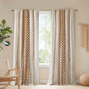 1 PC 50x84' Cotton Printed Window Panel with Chenille Stripe and Lining by HouseOfZazla