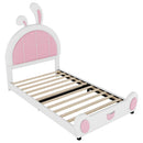 Upholstered Platform Bed With Rabbit Shaped Headboard by HouseOfZazla