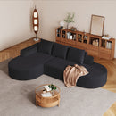 Modern Curved Sofa, L-Shaped Modular Sectional Set With 3 Pillows by HouseOfZazla