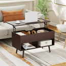 31.5 Inch Lift-Top Coffee Table with Hidden Storage and 2 Open Shelves by LJGDeals