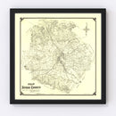 Vintage Map of Bexar County, Texas 1887