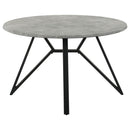 Vellux - 5 Piece Round Dining Table Set With Concrete Top Upholstered Chairs - Gunmetal