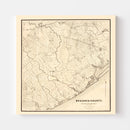 Vintage Map of Brazoria County, Texas 1877