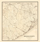 Vintage Map of Brazoria County, Texas 1877