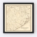 Vintage Map of Brazoria County, Texas 1877