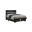 Madrid - Queen Bed With Storage Drawers And Nickel Handles - Black