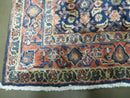 3'7" X 10' Antique Handmade India Floral Oriental Wool Runner Rug Organic Blue