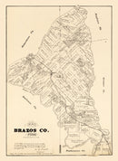 Vintage Map of Brazos County, Texas 1897