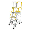 Heavy Duty Aluminum Rolling Platform Ladder with Steps by HouseOfZazla