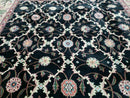 6' X 9' Handmade India Floral Oriental Wool Rug Carpet Hand Knotted Nice Black