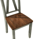 6-Piece Wood Dining Table Set Kitchen Table Set with Long Bench and 4 Dining Chairs, Farmhouse Style, Walnut+Gray