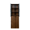 70.87" High Display Storage Cabinet with Multi-Tier Shelves and Glass Doors by HouseOfZazla