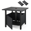 Outdoor Side Table with 1.89" Umbrella Hole Patio Umbrella Table Base Stand-Black by LJGDeals