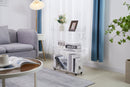 Acrylic Rolling Side Table - 3 Tiers End Table with Lockable Wheels - Small Clear Table for Living Room
