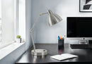 Lighting, Table Lamp, USB Port Included, Nickel Metal, Nickel Shade, Modern - Silver by HouseOfZazla