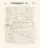 Vintage Map of Childress County, Texas 1891