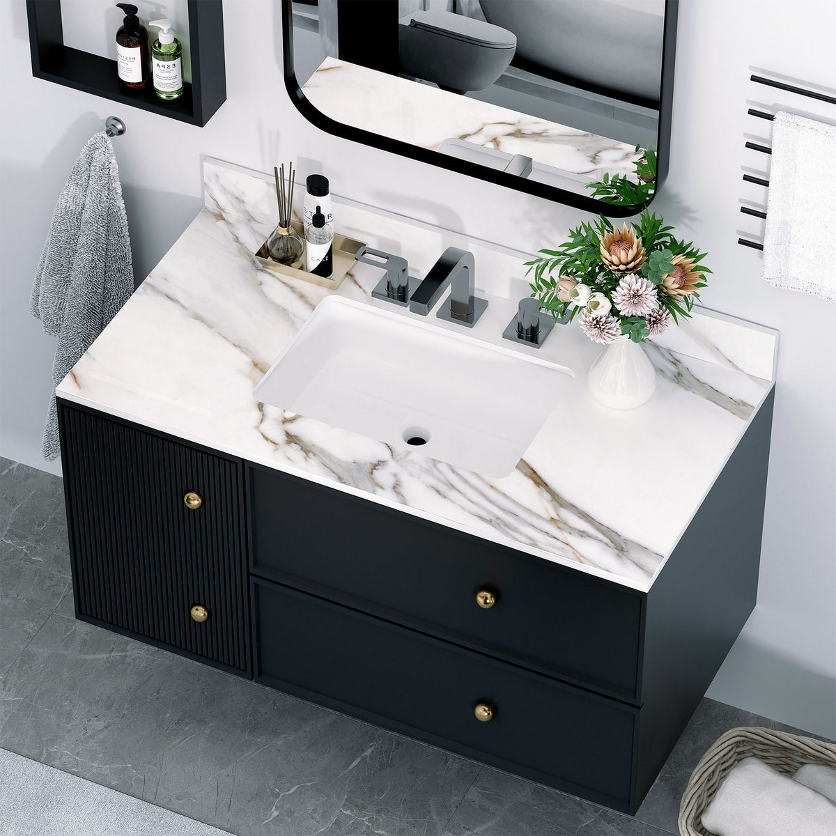 Vanity Top With Undermount Sink And Backsplash, Sintered Stone, photo 15 of 40