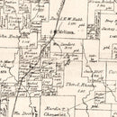 Vintage Map of Collin County, Texas 1881