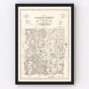 Vintage Map of Collin County, Texas 1881