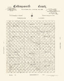 Vintage Map of Collingsworth County, Texas 1892