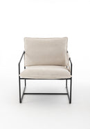 2 Sets 1 Case, Upholstered hanging armchair with arm pocket metal frame, crushed foam cushions and skin-friendly braid for living room and bedroom. Beige color