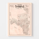 Vintage Map of Crane County, Texas 1888