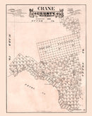 Vintage Map of Crane County, Texas 1888