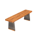 Outdoor 1pcs Acacia Wood Bench, Teak Finish by HouseOfZazla
