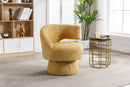 360 Degree Swivel Cuddle Barrel Accent Chairs, Round Armchairs with Wide Upholstered, Fluffy Fabric Chair for Living Room, Bedroom, Office, Waiting Rooms