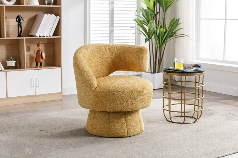 360 Degree Swivel Cuddle Barrel Accent Chairs, Round Armchairs with Wide Upholstered, Fluffy Fabric Chair for Living Room, Bedroom, Office, Waiting Rooms