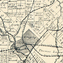 Vintage Map of Dallas County, Texas 1886