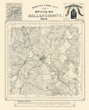 Vintage Map of Dallas County, Texas 1886