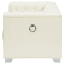 Earline - Upholstered Track Arm Accent Chair - White by HouseOfZazla