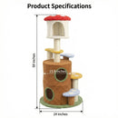 Mushroom Cat Tree With Large Condo Platform Ladder