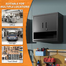 Wall-Mounted Storage Cabinet With Locking Door, 1 Shelf And Open Drawer - Black by HouseOfZazla